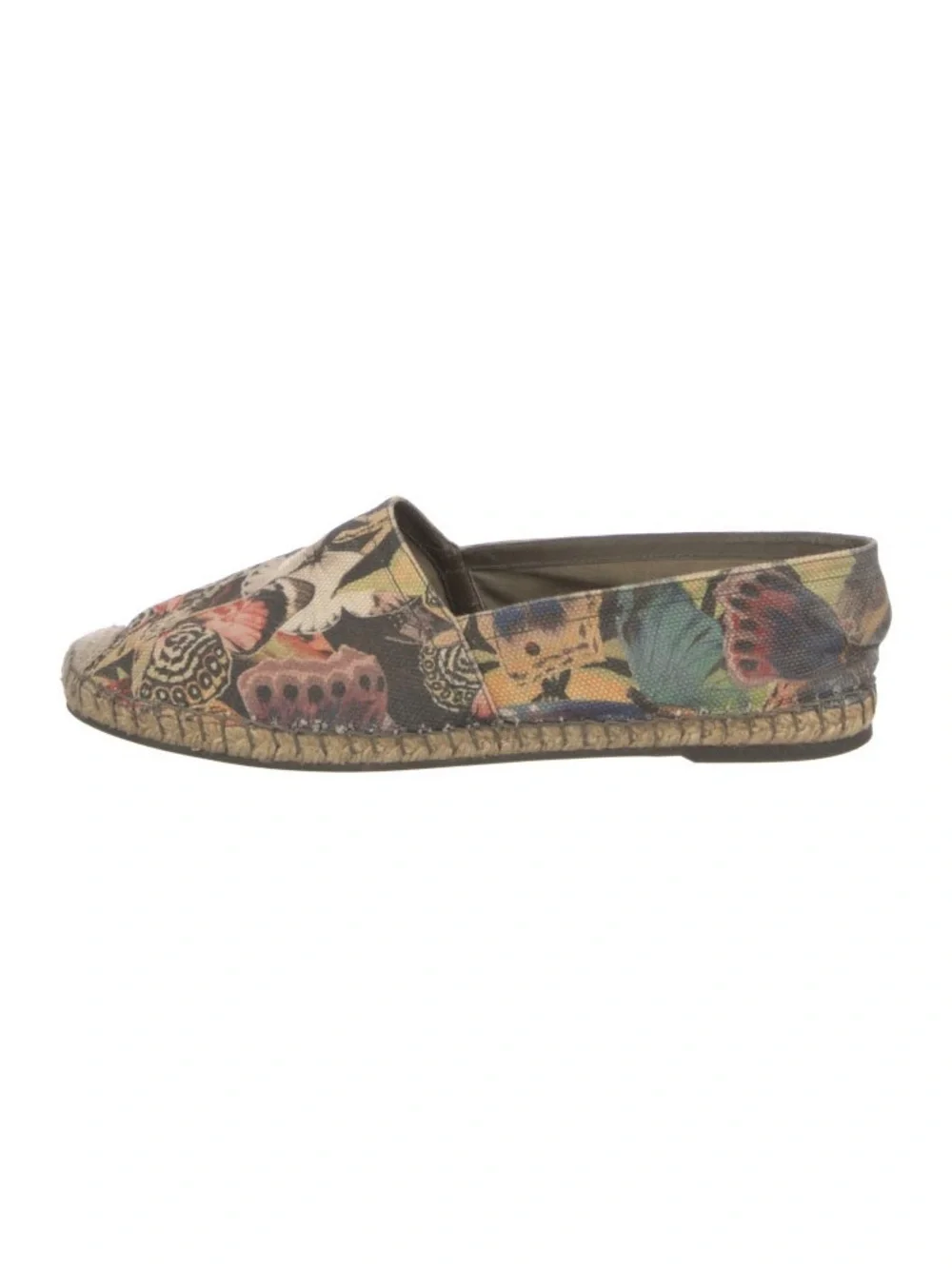Valentino Floral Canvas Espadrilles in Cream, Pink, Green